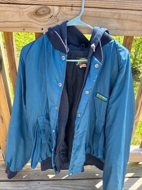 Cabela’s Vintage Blue Hooded Bomber Jacket